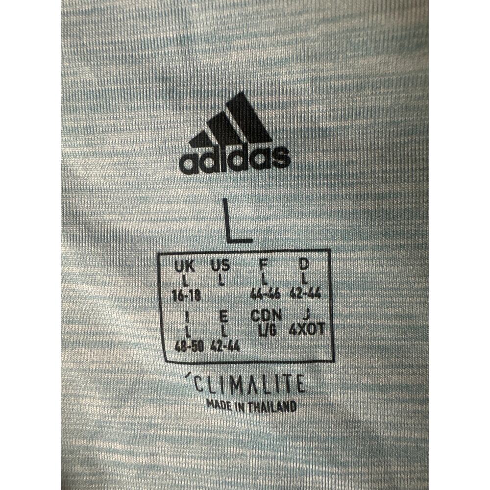 Adidas Shirt Small Adult Green Athletic Stretch V Neck Logo Casual Modern Large - Picture 3 of 7
